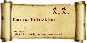 Kosina Krisztina névjegykártya